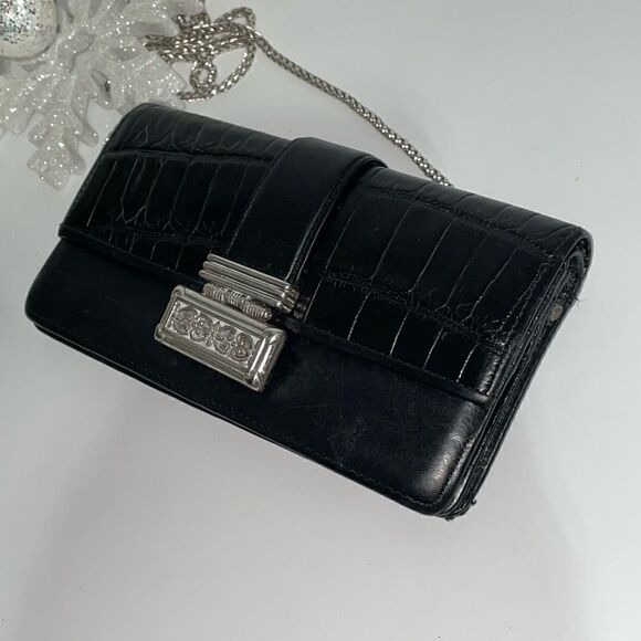 Brighton Leather Crossbody Wallet on Chain Black Small - Picture 9 of 13